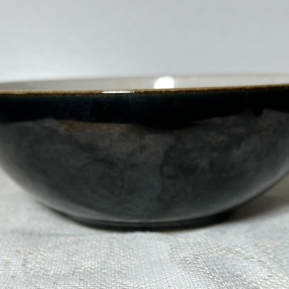 DENBY-Langley England Black Pepper - Coupe Cereal Bowl, White Inside, Stoneware - Picture 1 of 3